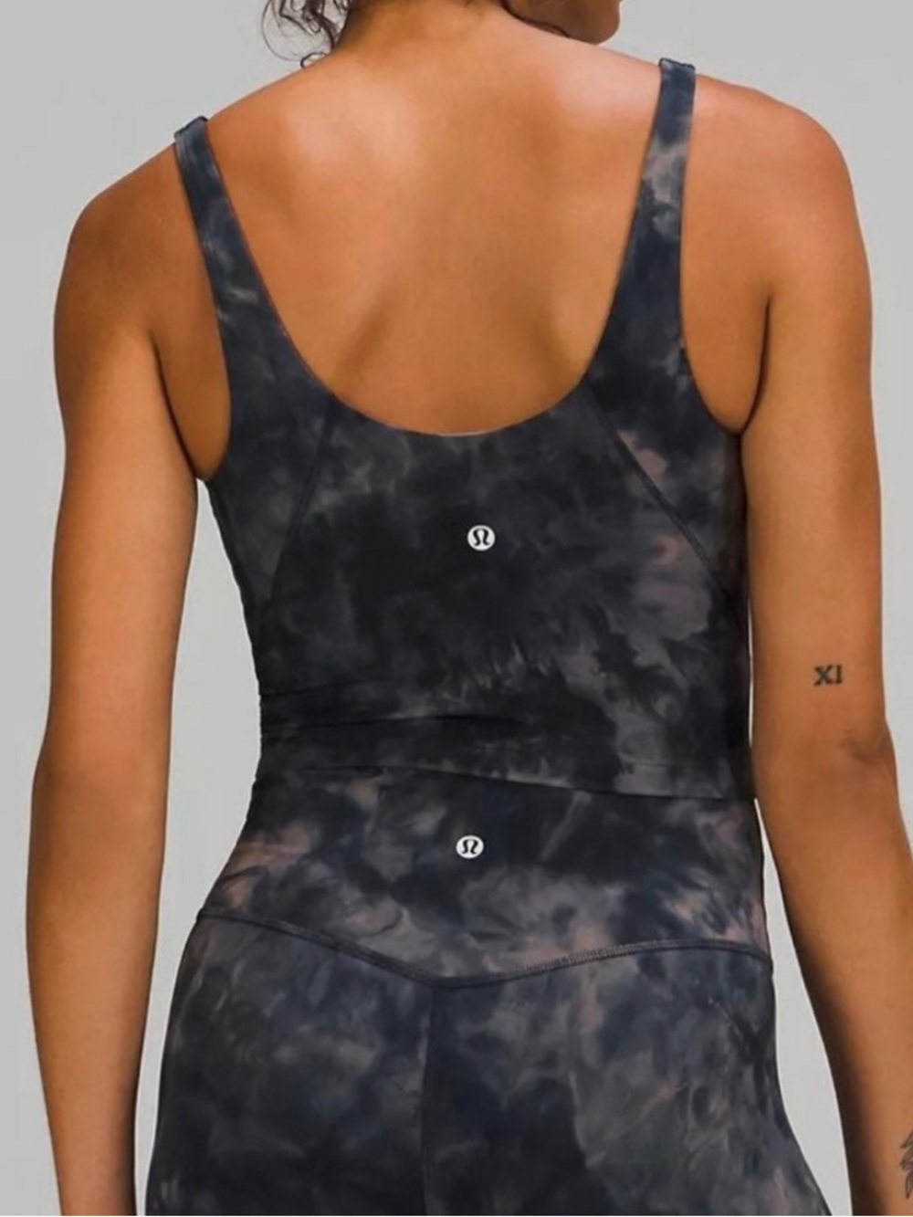 LULULEMON Align Crop Tank Top Diamond Dye Lunar Rock True Navy - Picture 2 of 9